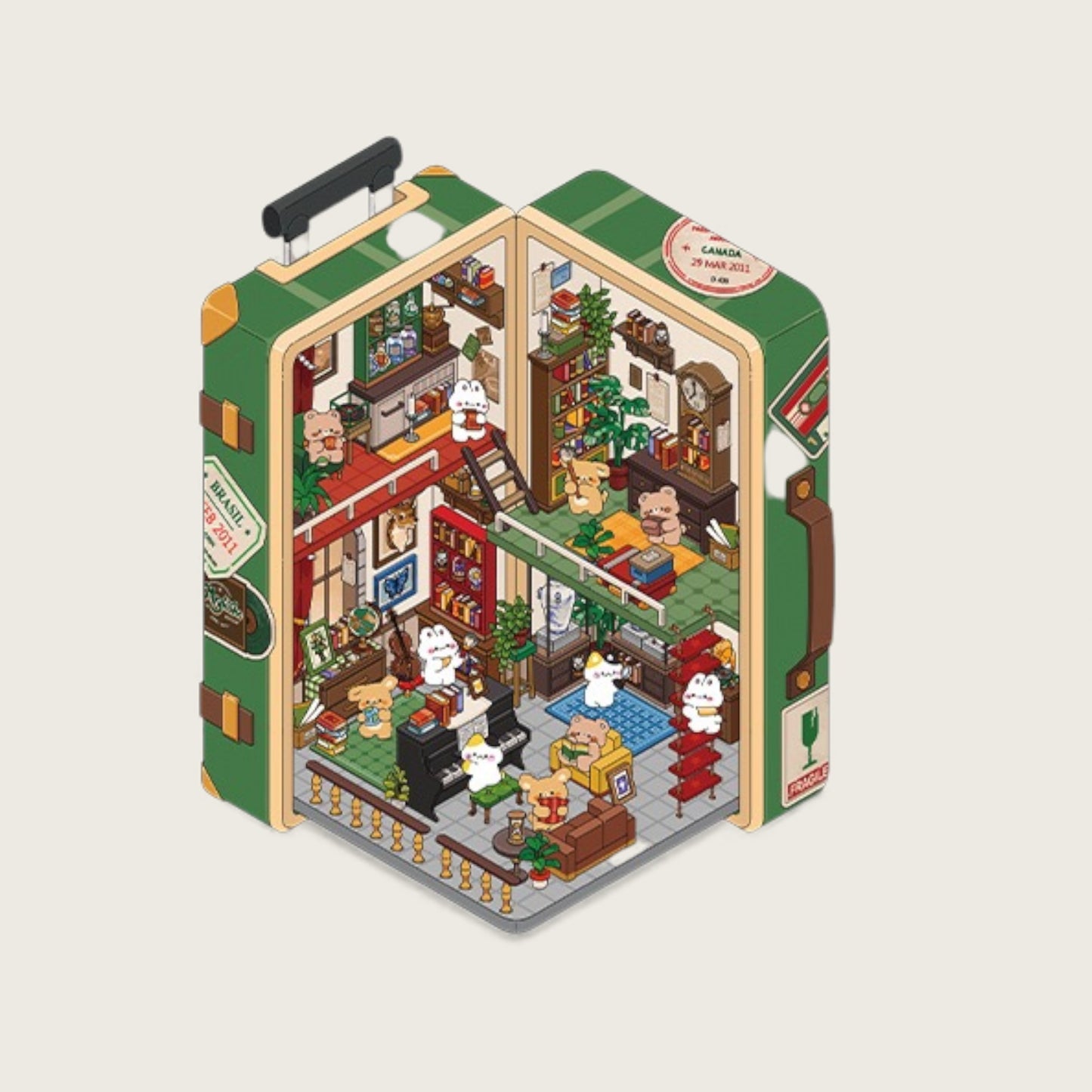 Suitcase Collection World DIY 3D Scene Sticker