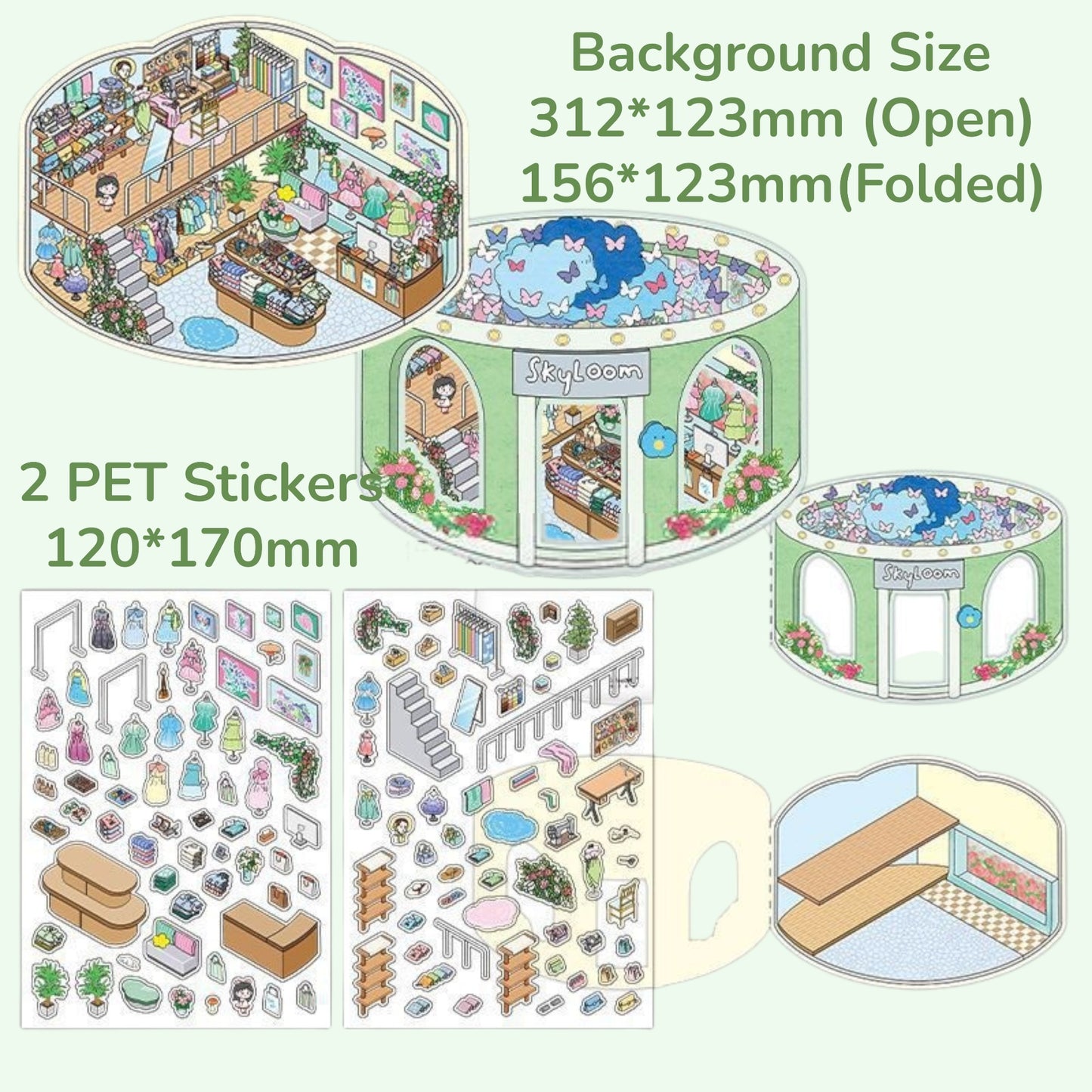 Tailor's Shop DIY 3D Scene Sticker