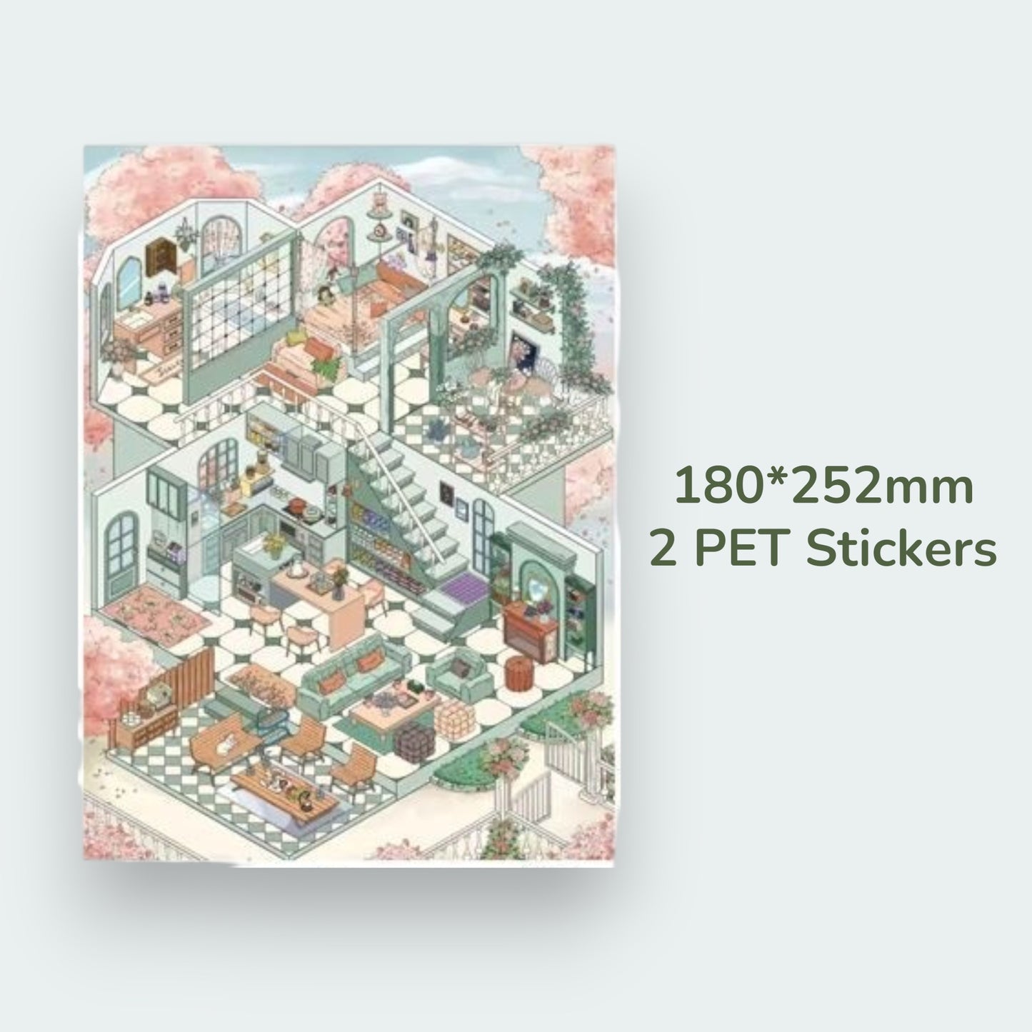 Dreamy House Scene Sticker - 4 Styles