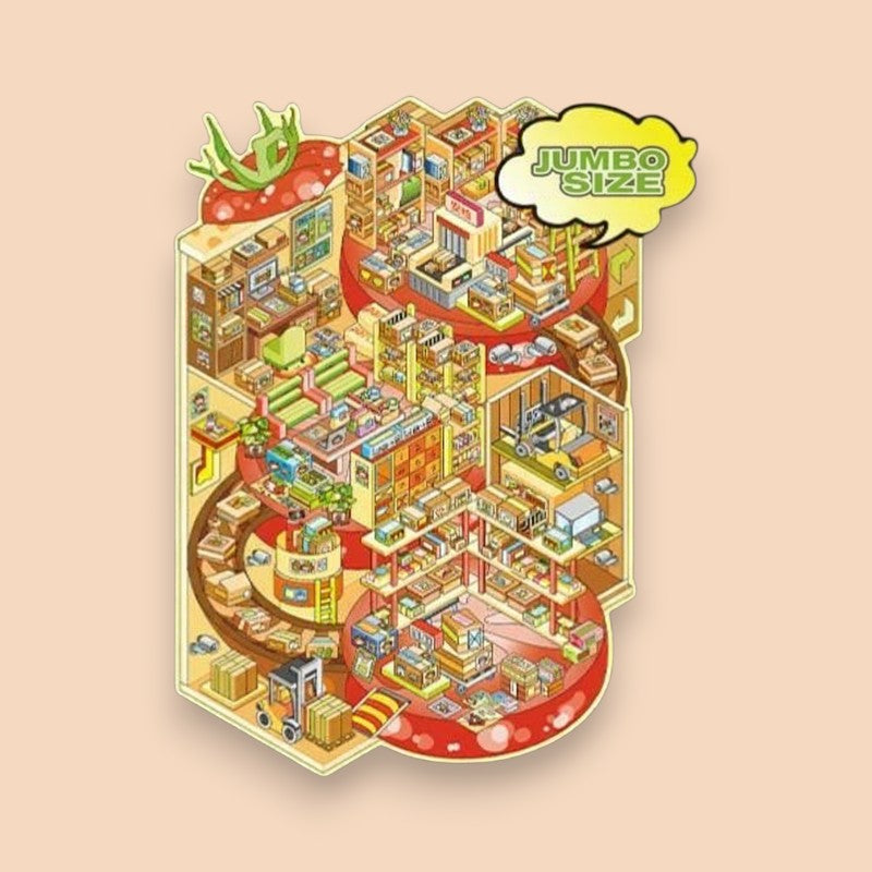 Tomato Courier DIY 3D Scene Sticker