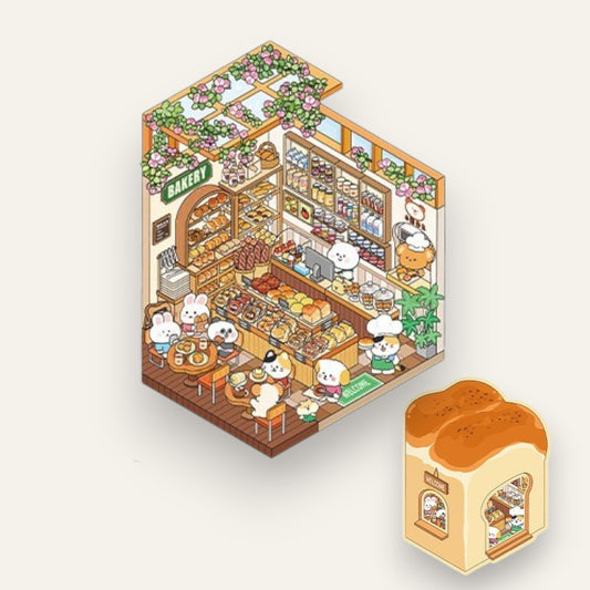 Warm Bakery House DIY 3D Scene Sticker