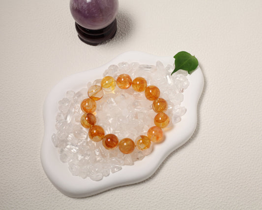Yellow Gum Flower Quartz Bracelet